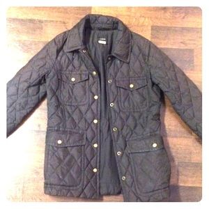 J. Crew quilted black jacket